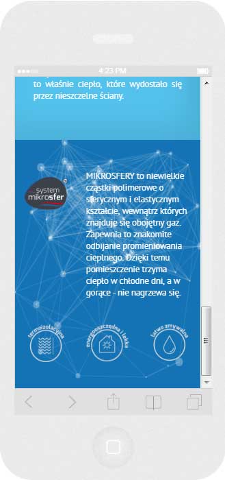 <p>Software auf Bestellung für Polifarb Kalisz S.A. - Website.<br />Website in RWD-Technik. <br />Präsentation der Startseite auf dem iPhone 5 im Porträtformat, Bildschirmbreite 320 px</p>