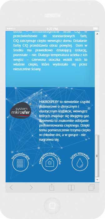 <p>Software auf Bestellung für Polifarb Kalisz S.A. - Website.<br />Website in RWD-Technik. <br />Präsentation der Startseite auf dem iPhone 6 im Porträtformat, Bildschirmbreite 375 px</p>