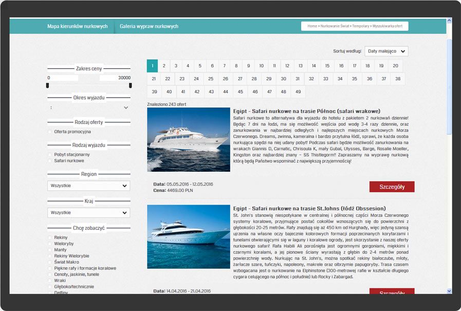 <p>Internetanwendungen für Activtour.<br />Websites mit einer Bildschirmauflösung von 1440 × 900. Website in Desktop-Version (Computer, Notebook).</p>