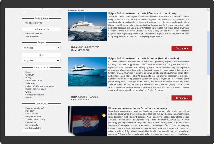 <p>Internetanwendungen für Activtour.<br />Websites mit einer Bildschirmauflösung von 1440 × 900. Website in Desktop-Version (Computer, Notebook).</p>