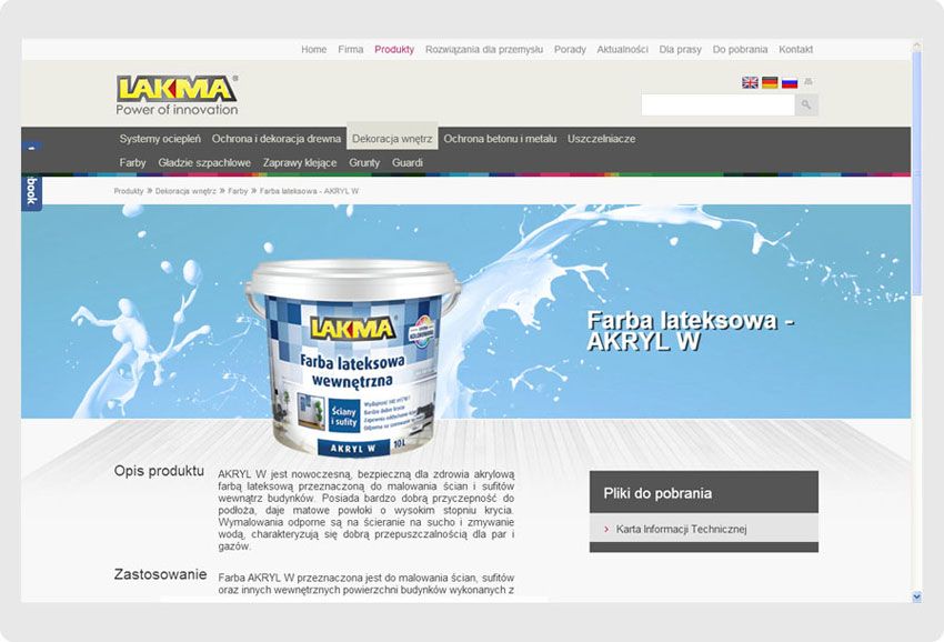 <p>Software auf Bestellung für Lakma SAT sp. z o.o. - Website<br />Präsentation der gewählten Produktkarte </p>