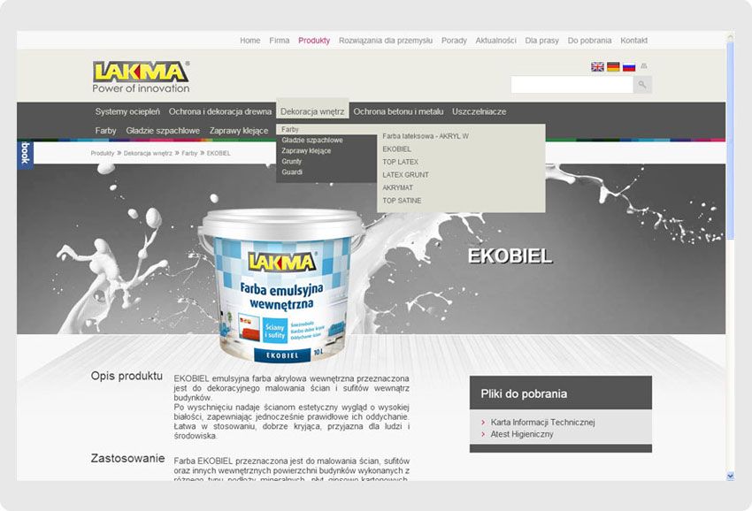 <p>Software auf Bestellung für Lakma SAT sp. z o.o. - Website<br />Präsentation der gewählten Produktkarte</p>