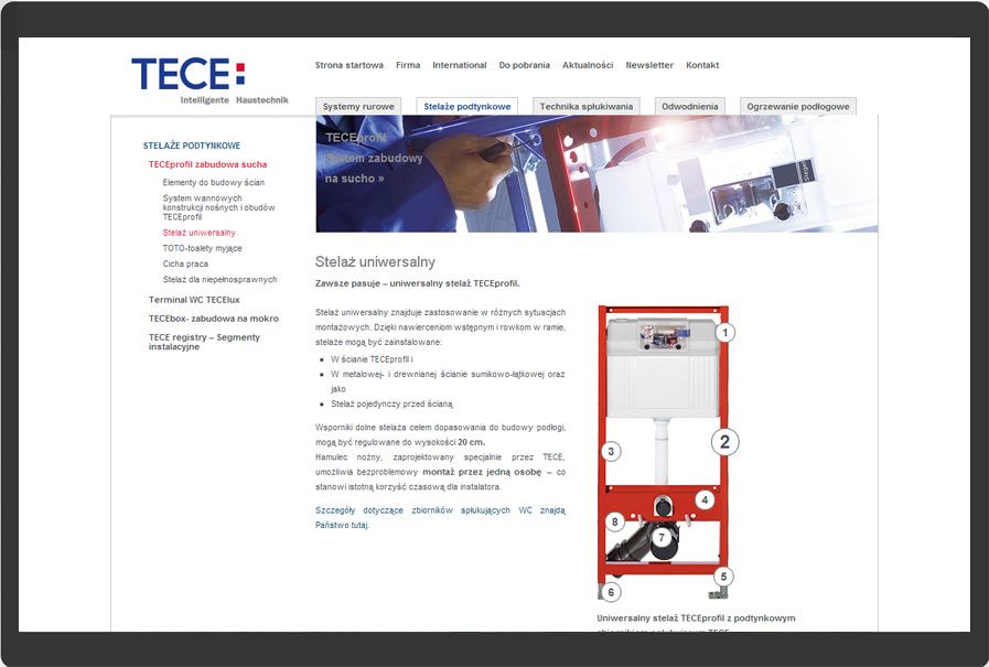 <p>Software to order. Website for TECE sp. z o.o.<br />Presentation of the selected Web page</p>