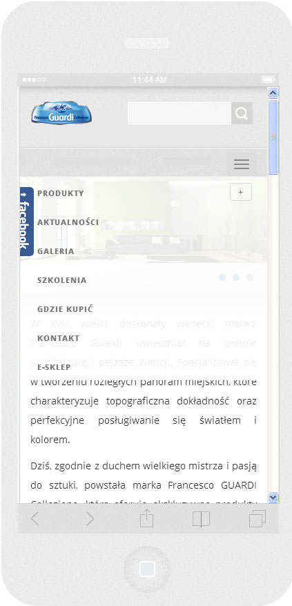 <p>Software realizado por encargo para Lakma SAT sp. z o.o.: página web.<br />Página web realizada con la metodología RWD.<br />Presentación de la distribución del menú de la página web en un iPhone 6 en modo retrato con la anchura de pantalla 375 px.</p>