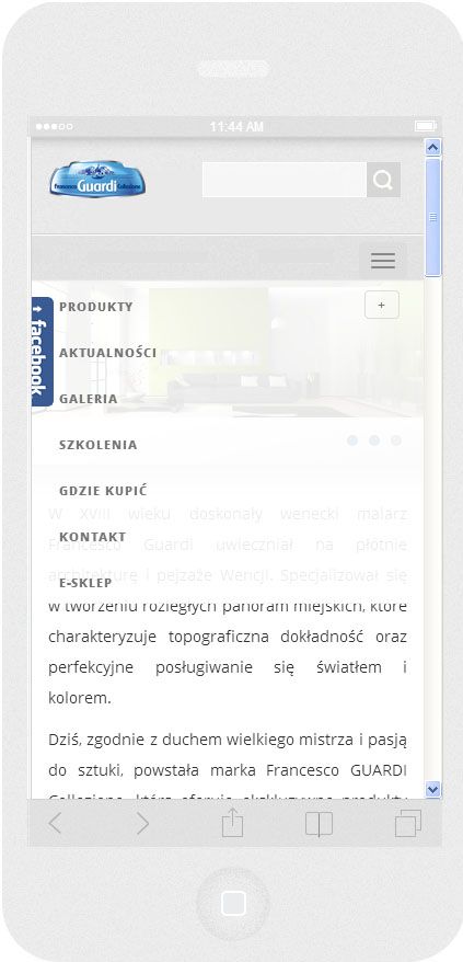 <p>Software realizado por encargo para Lakma SAT sp. z o.o.: página web.<br />Página web realizada con la metodología RWD.<br />Presentación de la distribución del menú de la página web en un iPhone 6 en modo retrato con la anchura de pantalla 375 px.</p>