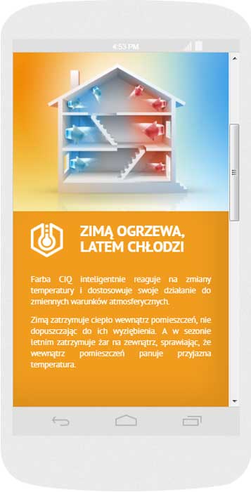 Software personalizzato. Per l'azienda Polifar Kalisz abbiamo creato il sito web in tecnica del RWD.<br>La presentazione della pagina iniziale del sito web. La modalità ritratto sull' Android (Nexus 4). Larghezza dello schermo 384px