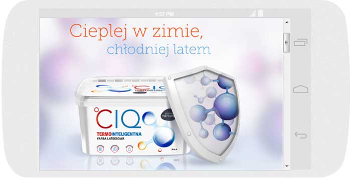 Software personalizzato. Per l'azienda Polifar Kalisz abbiamo creato il sito web in tecnica del RWD.<br>La presentazione della pagina iniziale del sito web. La modalità panorama sull' Android (Nexus 4). Larghezza dello schermo 600px