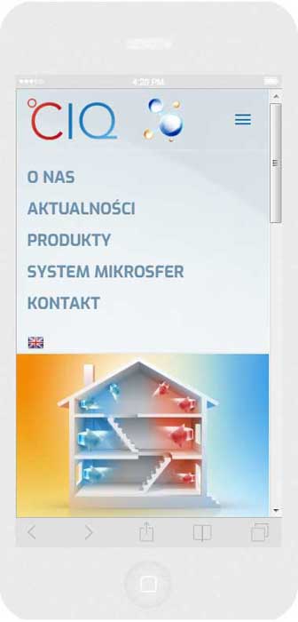 Software personalizzato. Per l'azienda Polifar Kalisz abbiamo creato il sito web in tecnica del RWD.<br>L'aspetto del menu del sito web. La modalità ritratto sull' iPhone 5. Larghezza dello schermo 375px