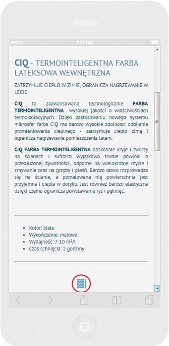 Software personalizzato. Per l'azienda Polifar Kalisz abbiamo creato il sito web in tecnica del RWD.<br>La presentazione della pagina selezionata del sito web. La modalità ritratto sull'  iPhone 6. Larghezza dello schermo 414px